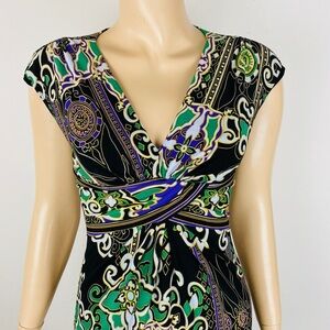 Cache Multicolor Mardi Gras Geometric Stretchy Dress size 4